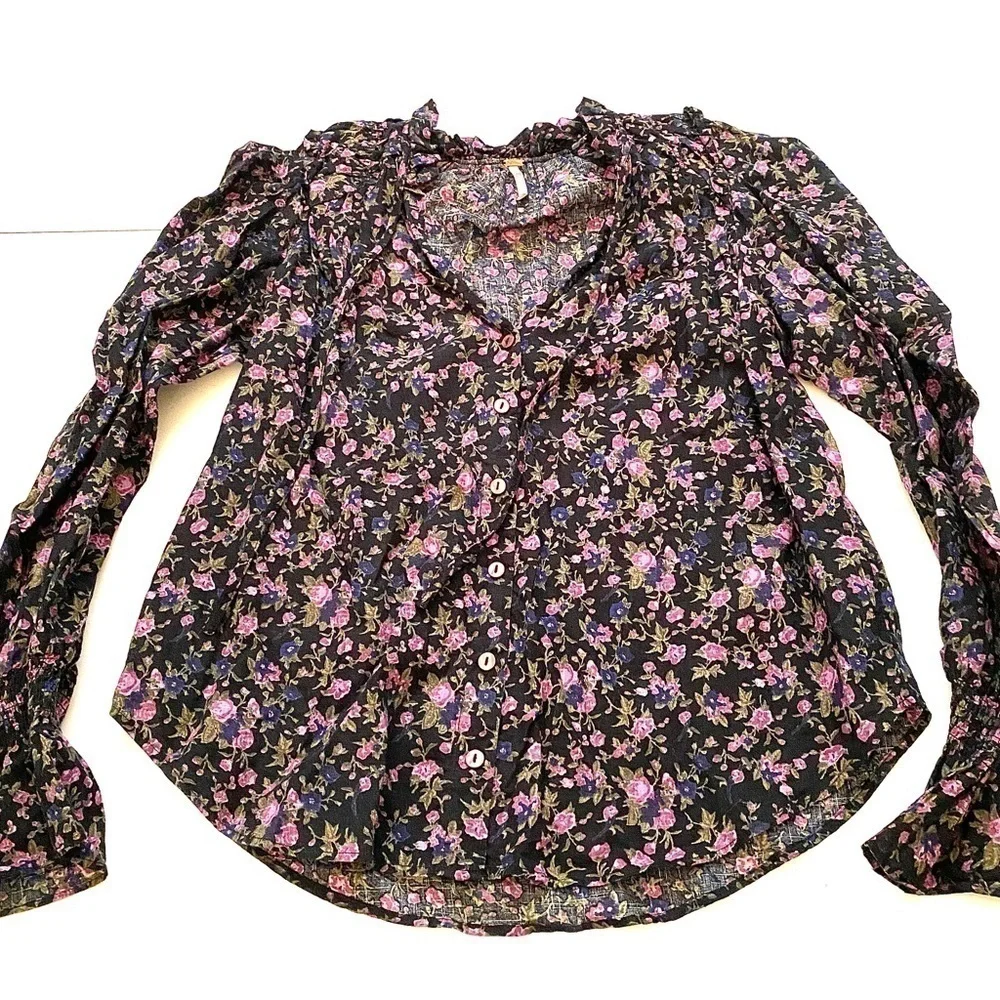 Free people meant to be floral blouse cotton size XS